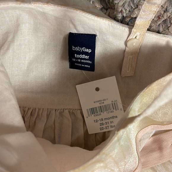 NWT BABY GAP FLORAL CHIFFON ASSYMEYRICAL STRAO LINED DRESS & DC 12-18 MONTHS - Picture 6 of 7